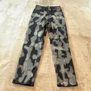 Wild Fable Women Size 2 Black Grey Acid Wash Tie Dye Straight Leg Jean High Rise